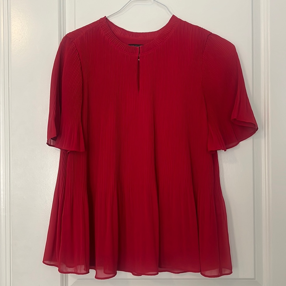 Ann Taylor Pleated Flutter Sleeve Top